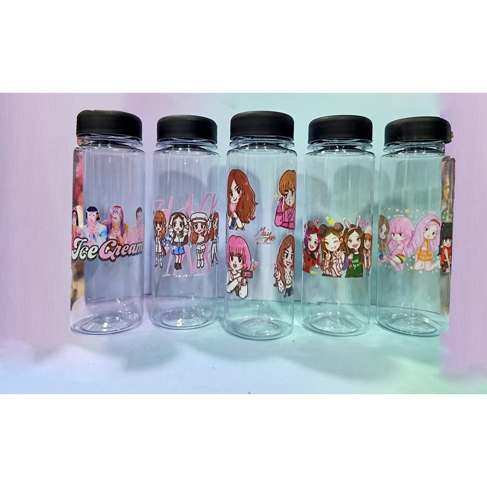 Bình nước Blackpink BNI13 hoạt hình nhựa in màu 500ml blink kpop thần tượng idol