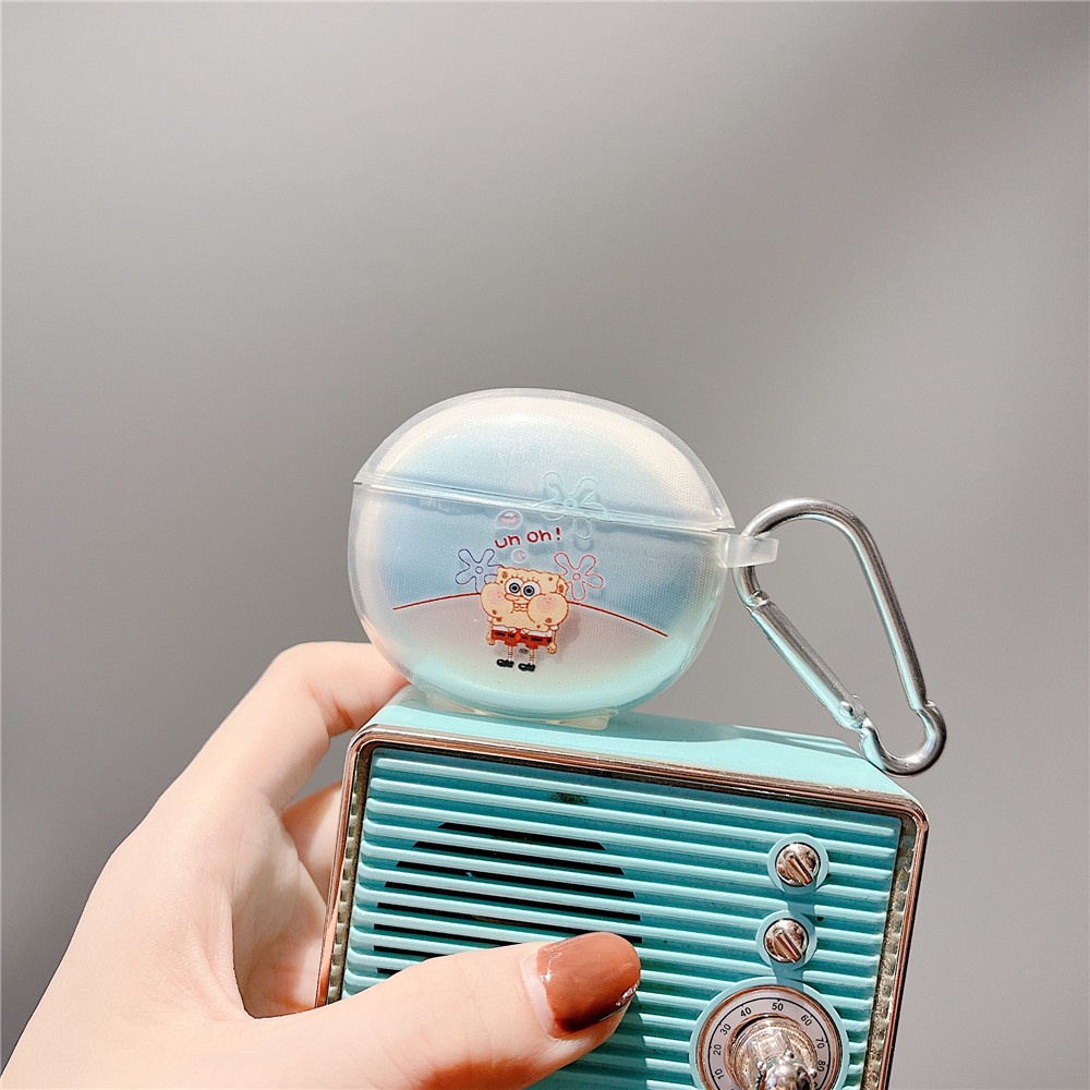 Vỏ Bảo Vệ Hộp Sạc Tai Nghe Edifier X2 Mềm Trong Suốt Hình Phi Hành Gia Mặt Cười