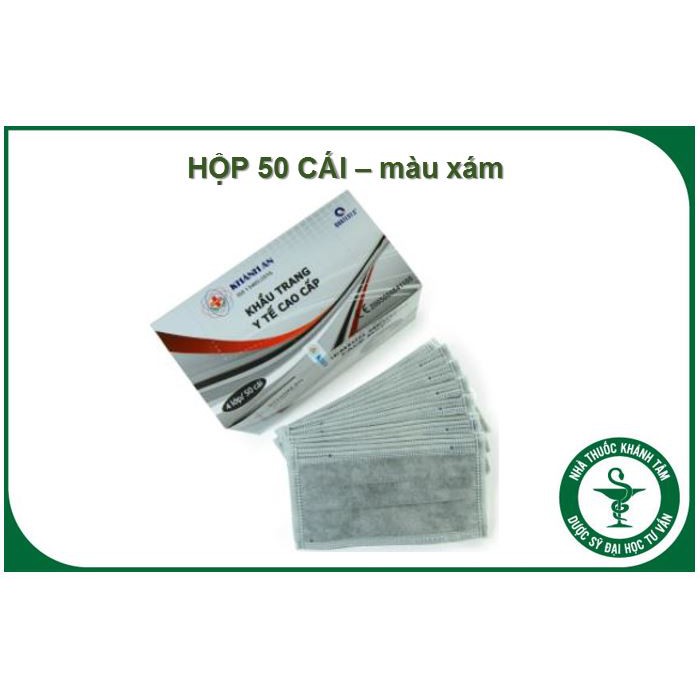 [Chính hãng] Khẩu trang y tế cao cấp kháng khuẩn 4 lớp dày dặn, mềm mịn - Khánh An - Hộp 50 cái