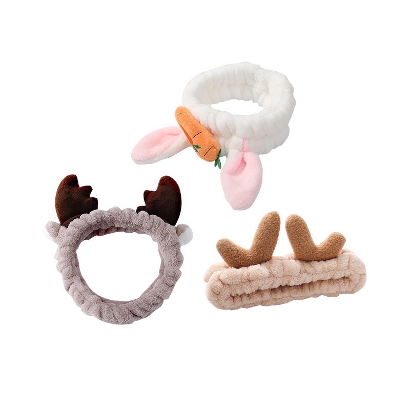 Băng Đô Rửa Mặt Hàn Quốc Vải Nhung Bông Co Giãn Hỗ Trợ Rửa Mặt Makeup Nhiều Hình Thù Dễ Thương Ngộ Nghĩnh