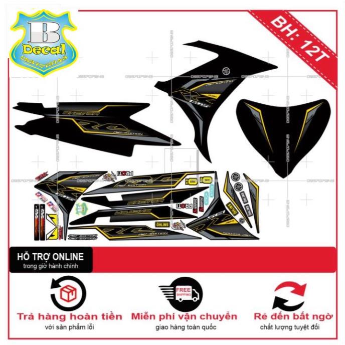 ( Quí khách vui lòng mang ra tiệm cho thợ dán ) Tem EX 2011 RC VÀNG XÁM ĐEN [Bi Decal]