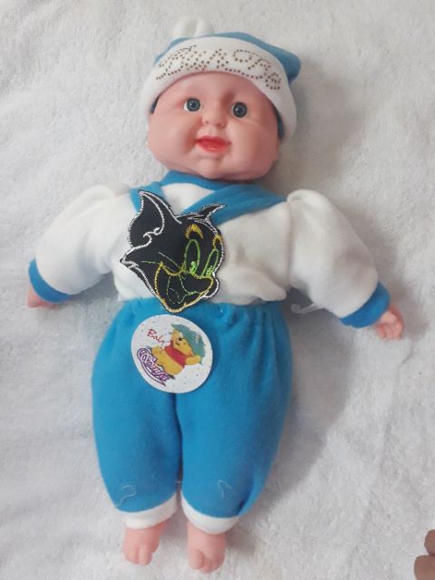 Búp bê sơ sinh bé trai biết cười mình bông mềm dài 42 cm nặng 400 g