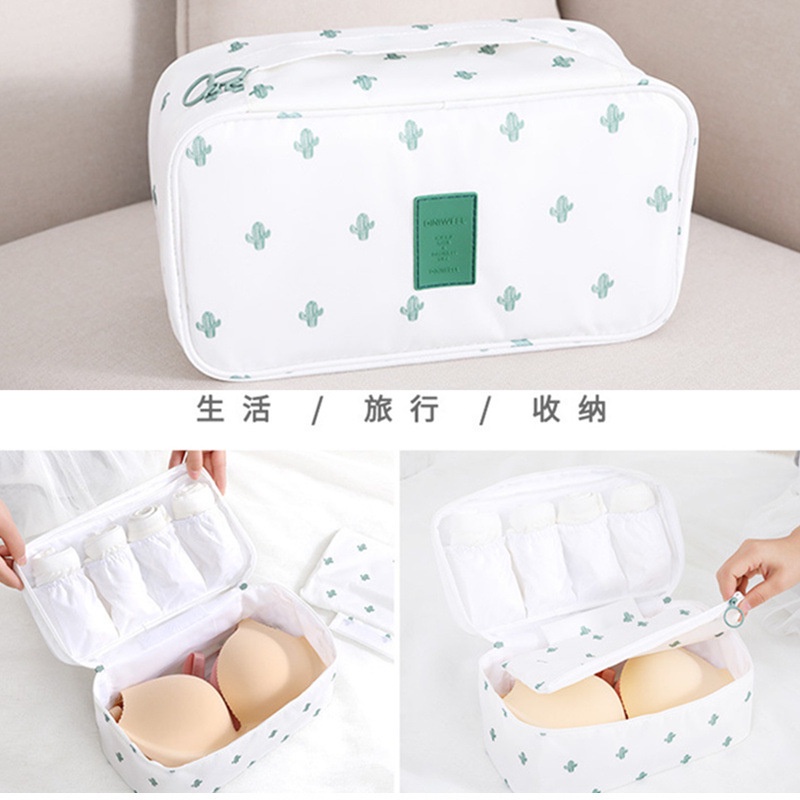 Túi Đựng Đồ Lót Du Lịch Tiện Ích Nền Hoa Dáng Dài