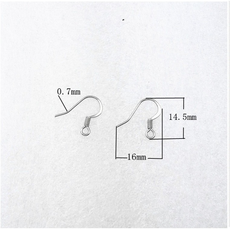 20 móc hoa tai lưỡi liềm bạc 10 đôi