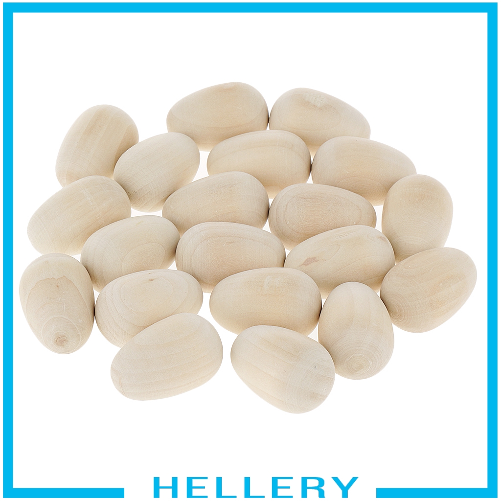 Set 20 Quả Trứng Gỗ Tự Nhiên Dùng Trang Trí Phục Sinh