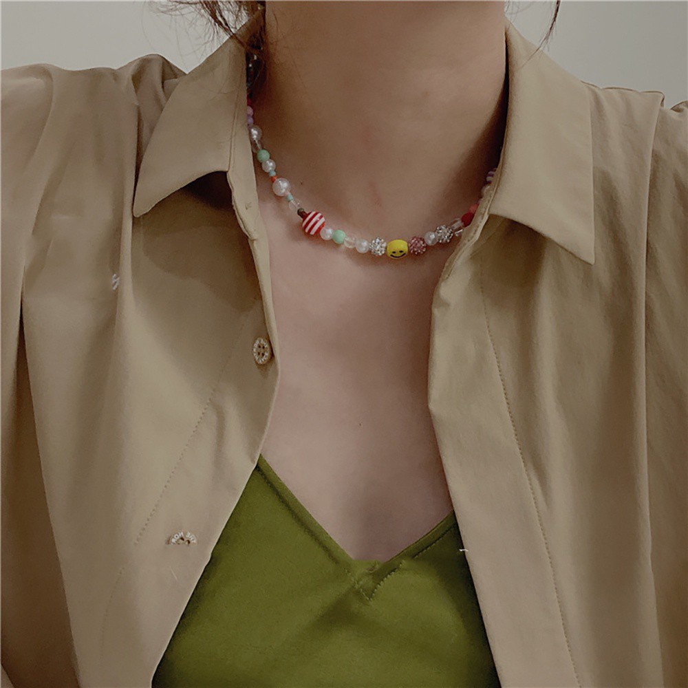 Vòng cổ choker/ Vòng tay mặt hình mặt cười nhiều màu sắc thời trang Hàn Quốc cho nữ