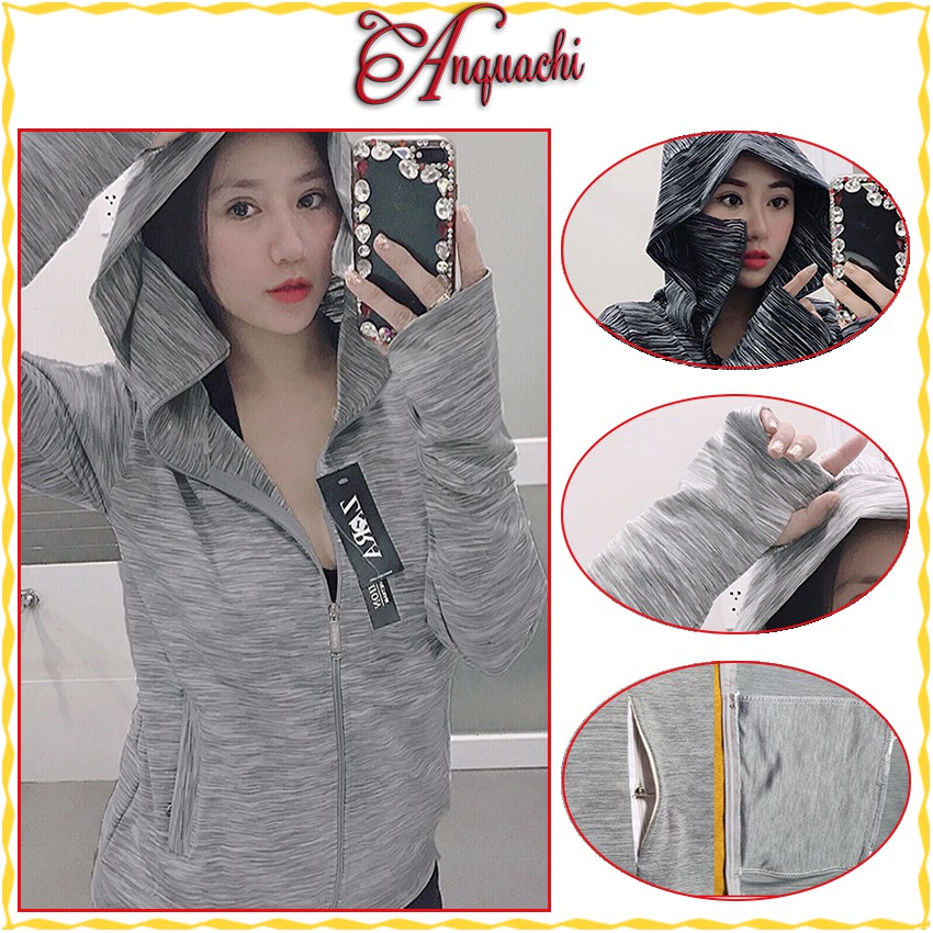 Áo khoác chống nắng co dãn dày dặn chất liệu thun mát lạnh, chống tia UV tốt, dùng được cho cả nam và nữ - Anquachi