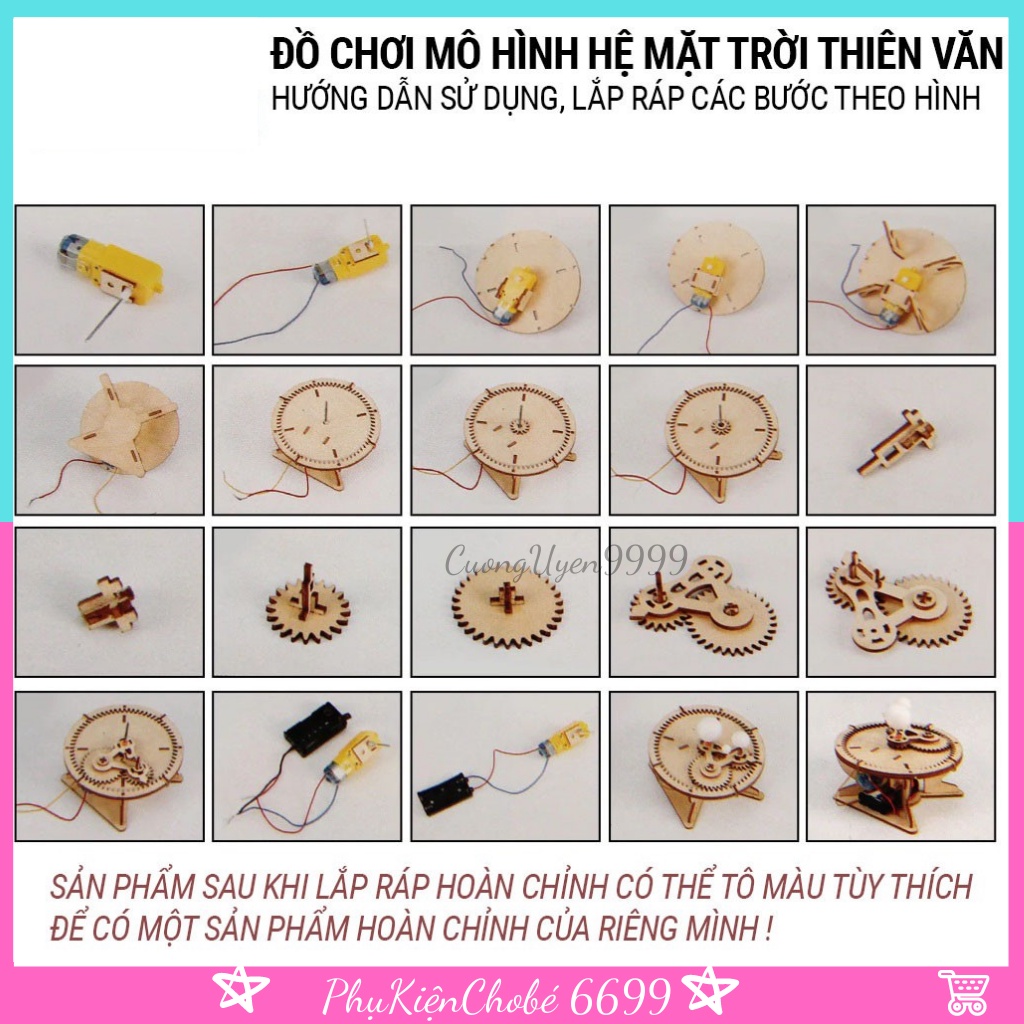 Đồ chơi sáng tạo STEM mô hình lắp ráp Hệ Mặt Trời Thiên Văn cho bé