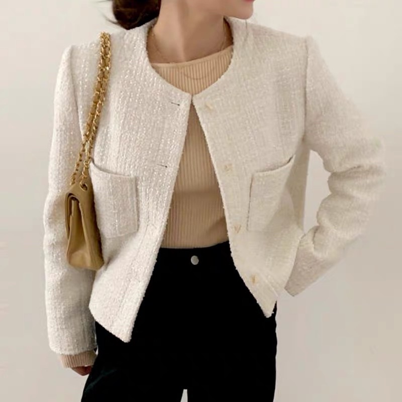 Áo dạ tweed túi hộp phong cách HQ