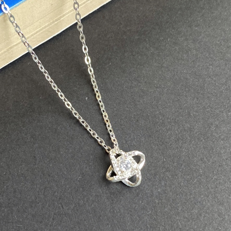 Dây chuyền bạc nữ mặt đính đá, chất liệu bạc ta cao cấp - Trang sức bạc Evasilver