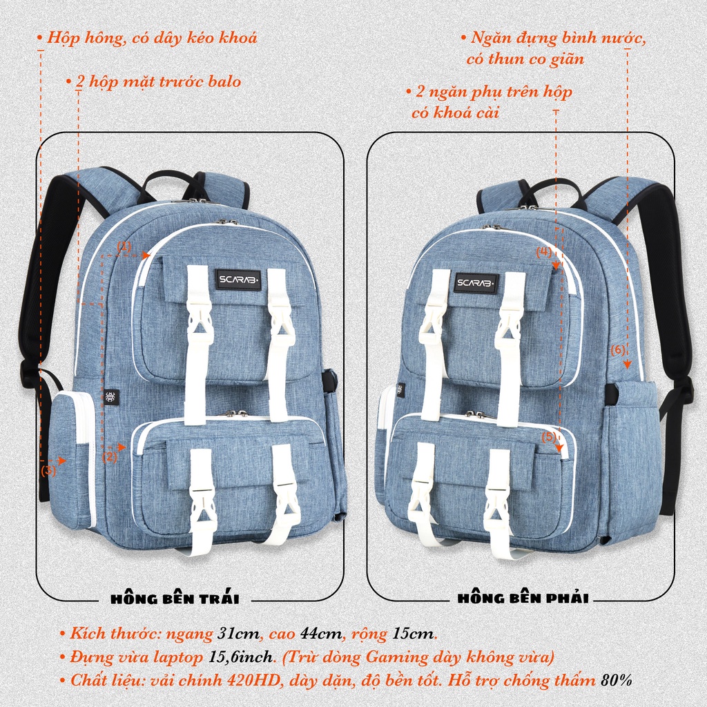 Balo Thời Trang SCARAB - FUSSY™ Backpack Unisex
