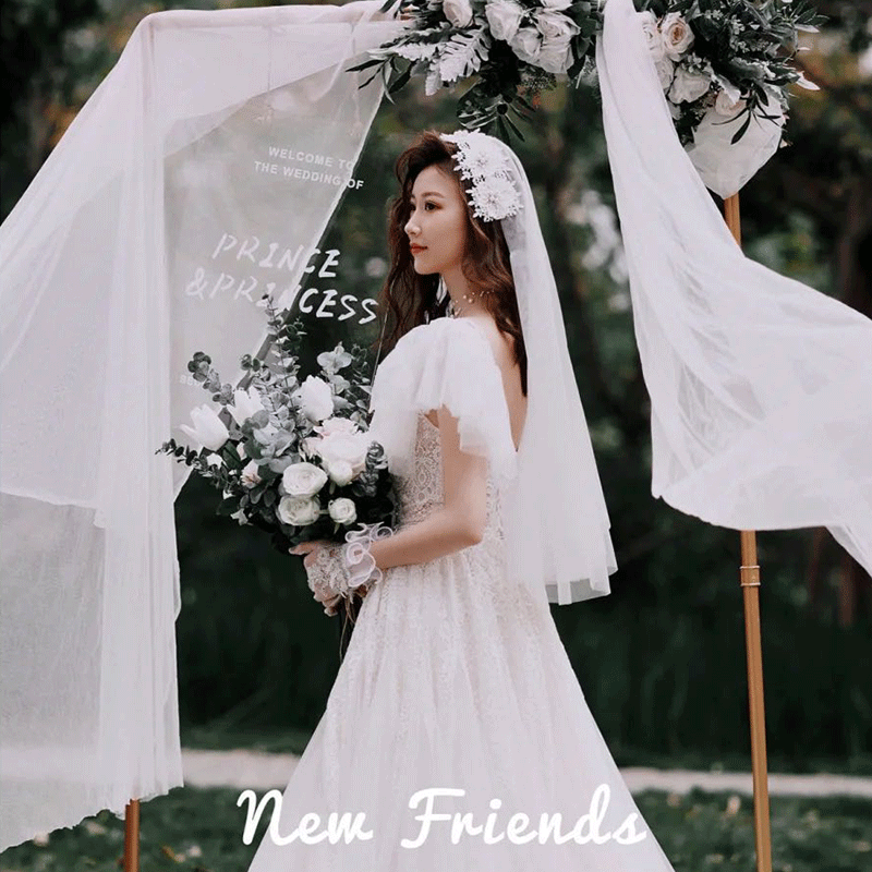 Mạng Che Mặt Vải Ren Hoa Mềm Mại Đính Ngọc Trai Phong Cách Vintage Dành Cho Cô Dâu