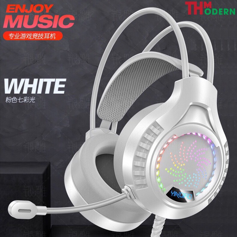 Tai Nghe Chụp Tai Dễ Thương 4 Màu YINOIAO Q7 Gaming Cao Cấp,Có Đèn LED Có Mic,Chống Ồn Êm Tai