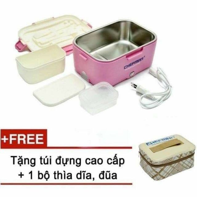 Hộp Cơm Hâm Nóng Chefman CM-113i inox Cao Cấp tặng túi đựng