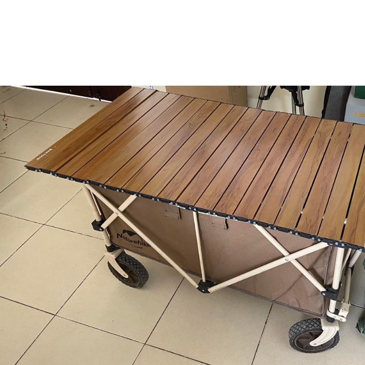 Mặt bàn vân gỗ khung nhôm gấp gọn siêu nhẹ dành cho xe kéo dã ngoại Naturehike