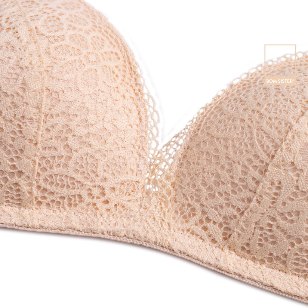 Áo lót mút mỏng chất ren không gọng thoải mái màu trơn nâng ngực tự nhiên BOM SISTER A1230 | BigBuy360 - bigbuy360.vn