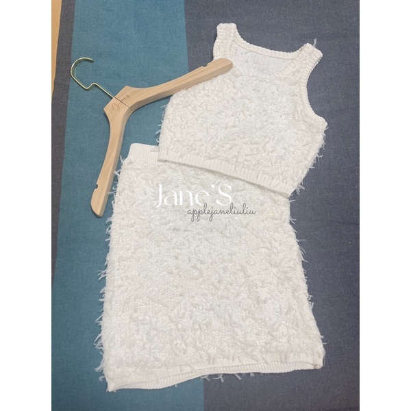 Jane Set áo croptop +chân váy ngắn tông trắng ôm dáng sexy sang trọng Hàn Quốc ẢNH THẬT CUỐI