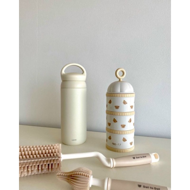 Hộp chia SỮA VÀ THỨC ĂN Họa tiết 3 ngăn TGM Nội địa HÀN QUỐC