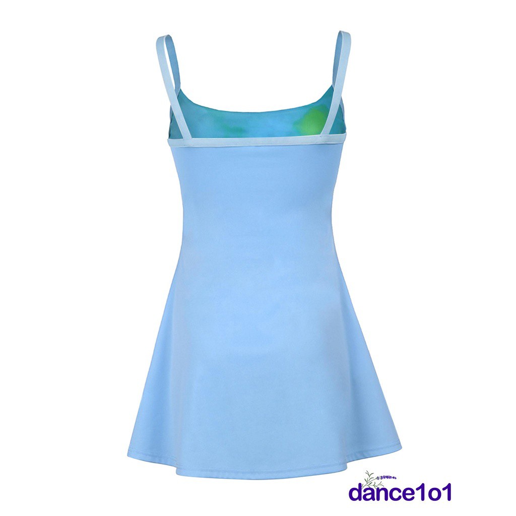 Đầm Ngắn Cổ Chữ U Khoét Lỗ Màu Sắc Tương Phản Thời Trang Cho Nữ