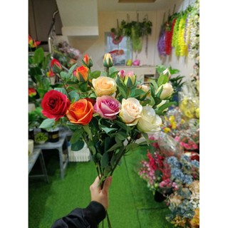 Hoa Hồng Lụa Cao Cấp siêu đẹp loại 1. Cao 70cm, 2 bông 2 nụ. Giống thật 95% - Hoa giả cắm lọ trang trí, để bàn