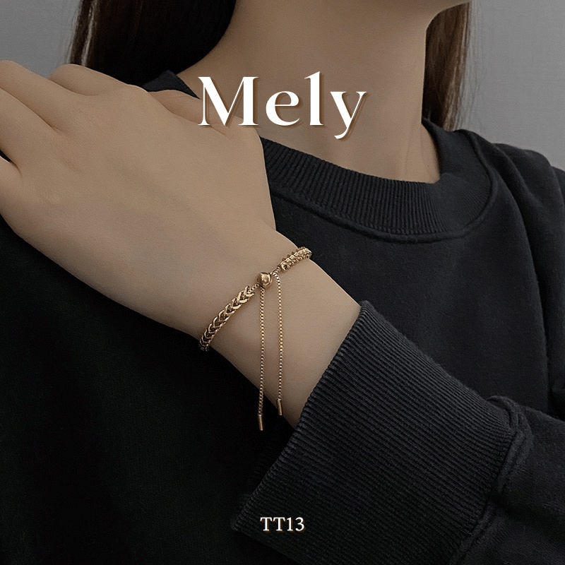 [KHÔNG ĐEN GỈ] Vòng tay lắc tay thép Titan kiểu dáng xinh xắn trẻ trung tinh tế - Mely 1396
