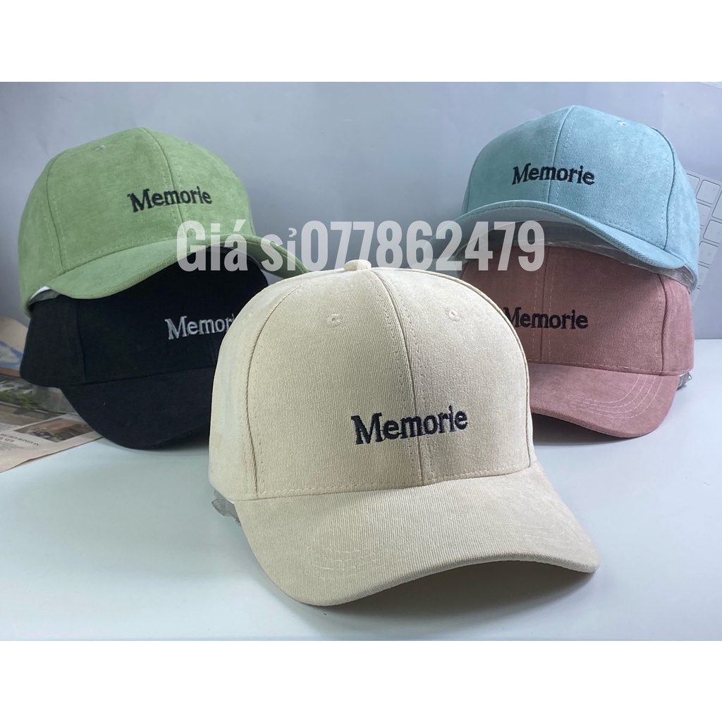 Mũ kết lưỡi trai vải nhung ❤️ Thêu chữ hàn quốc unisex thời trang