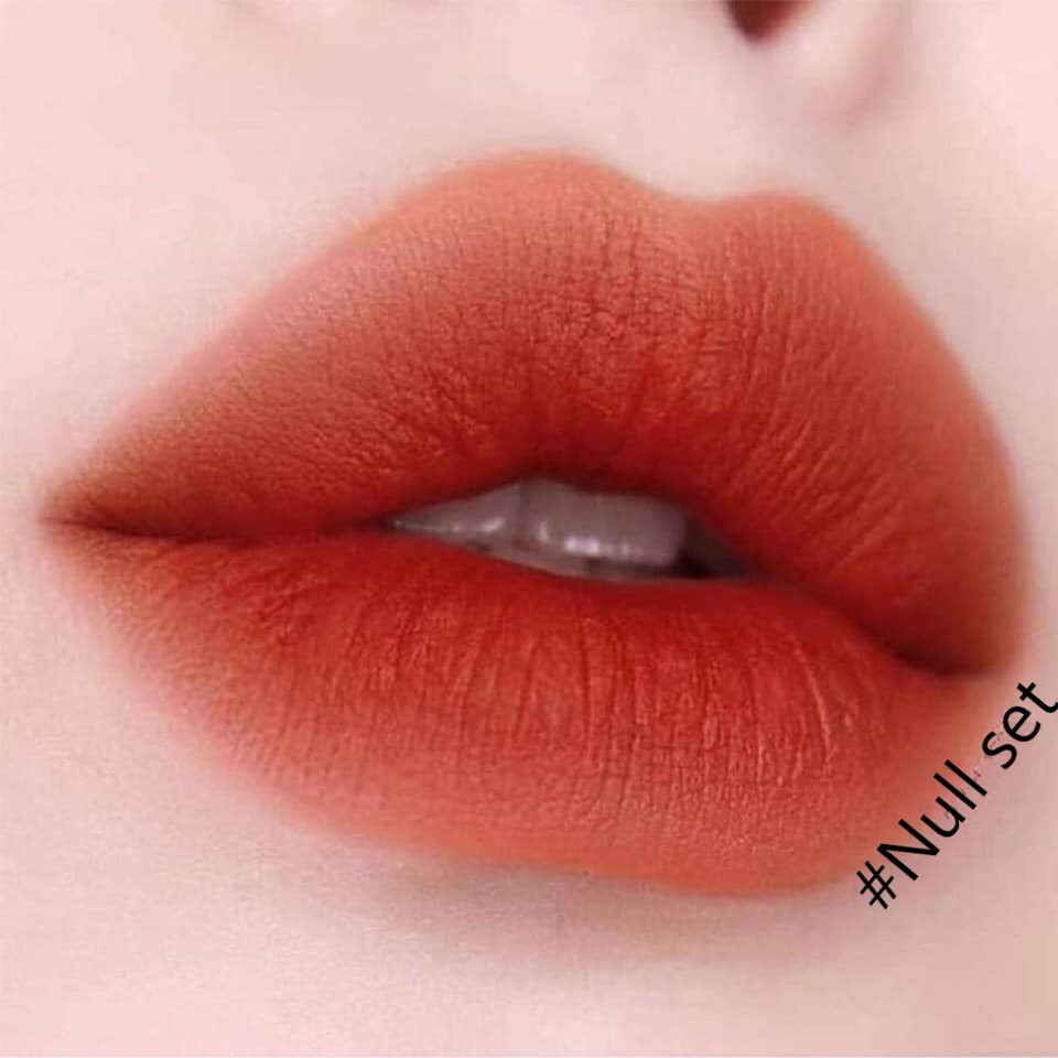 Son 3CE soft lip lacquer mã NULL SET màu đỏ gạch