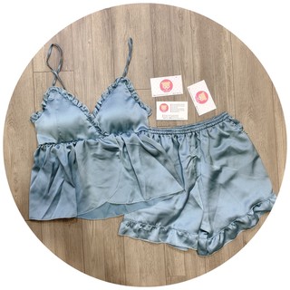 (FreeSize 40kg->57kg) Đồ Bộ Pijama Satin dây đùi.