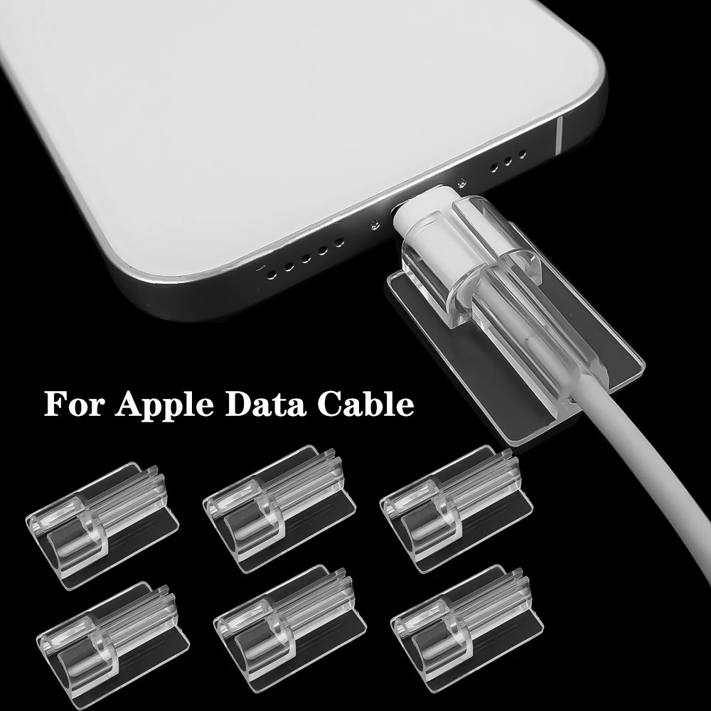 Set 1/5 Vỏ Nhựa TPU Trong Suốt Bảo Vệ Dây Cáp Sạc Điện Thoại iphone
