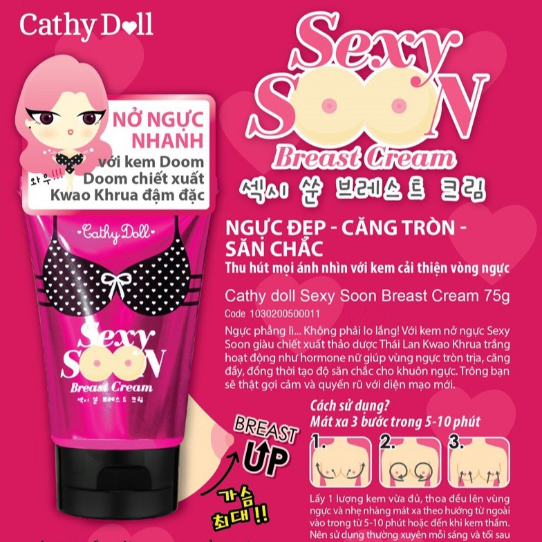 Kem săn nở ngực Cathy Doll Sexy Soon Breast Cream