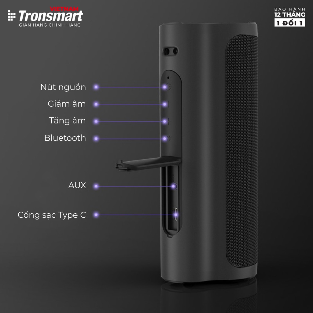 Loa Bluetooth 5.0 Tronsmart Force 2 TM-372360 - IPX7 - 30W - Chip Qualcomm QCC3021 - Hàng chính hãng