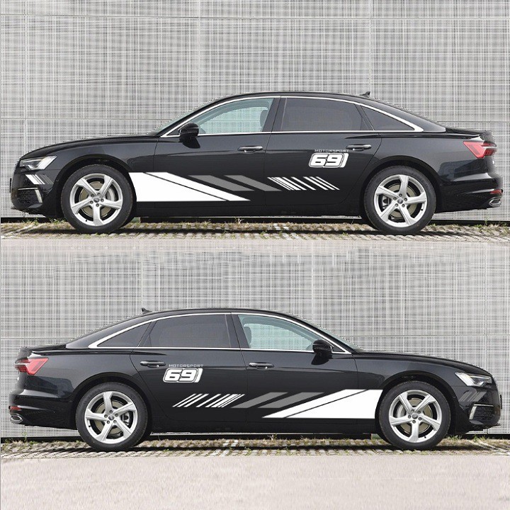 Tem dán sườn xe ô tô phong cách thể thao