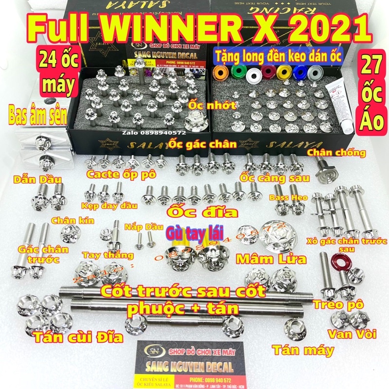 Full ốc salaya inox 304 winner x 2021