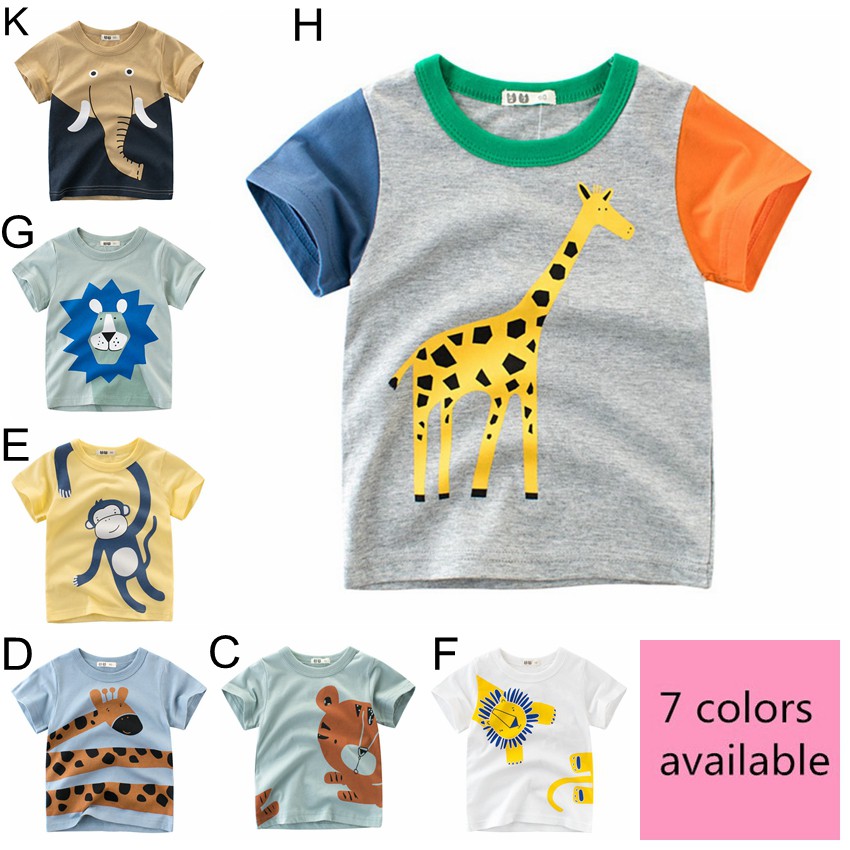 Áo thun tay ngắn in hình dễ thương cho bé