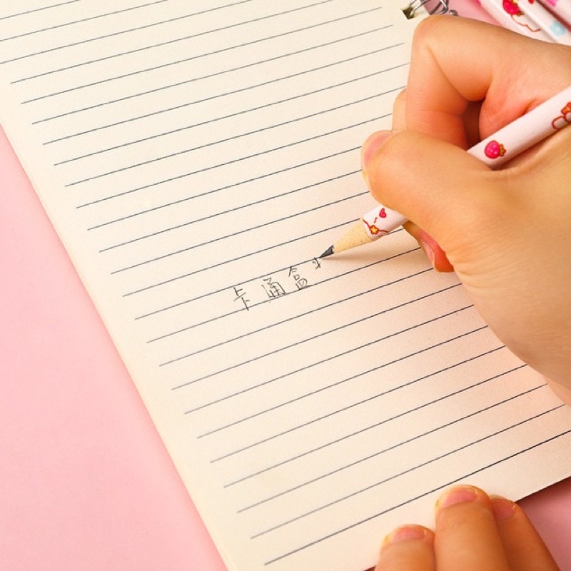 1 Cây bút chì gỗ có đầu tẩy tiện lợi cho học sinh sinh viên, họa tiết dễ thương