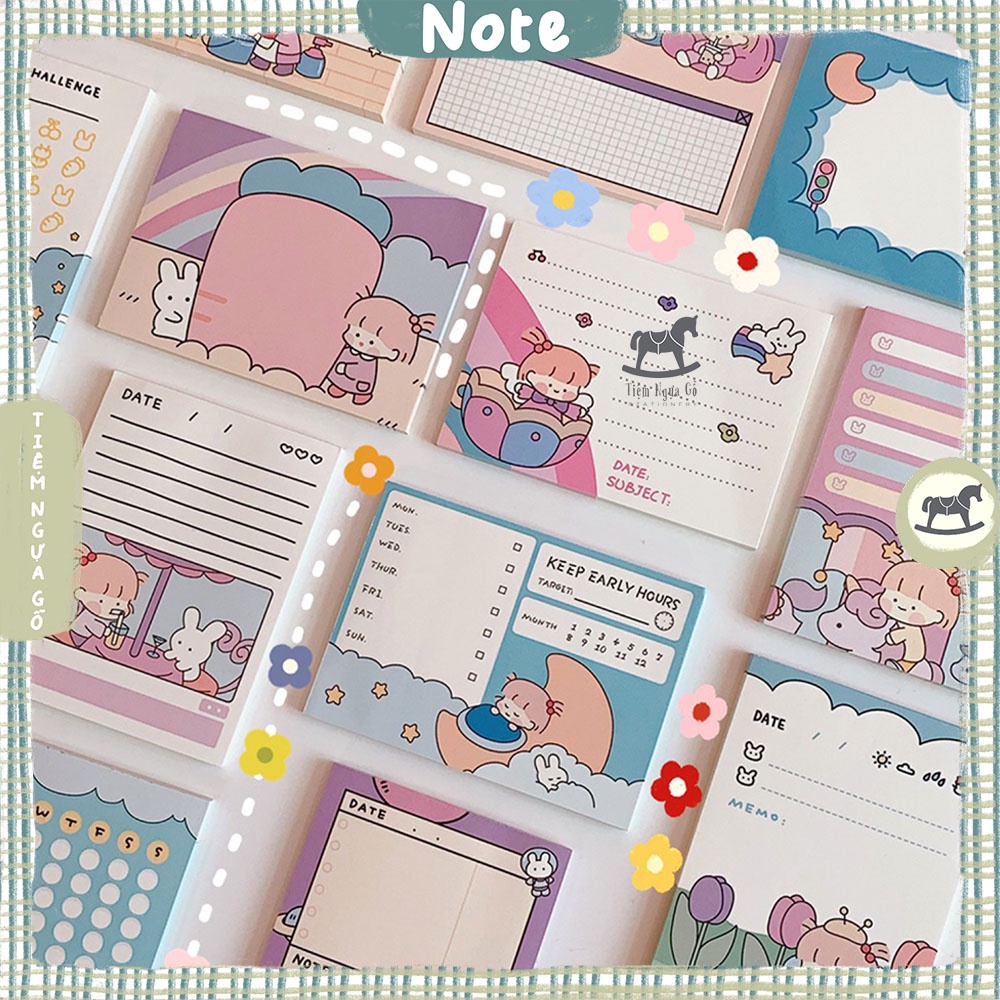 Tập 50 Note Cô Gái Tóc Cam Trang Trí Tường, Ảnh Ghi Chú, Decor, Sổ Tay, Planner, Bullet Journal - Tiệm Ngựa Gỗ