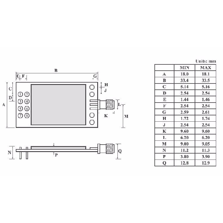 Mô Đun Thu Phát Không Dây NRF24L01 E01-ML01DP5 Ebyte 20dBm Phạm Vi 2100m SPI NRF24L01 + PA + LNA 2.4GHz RF20210822