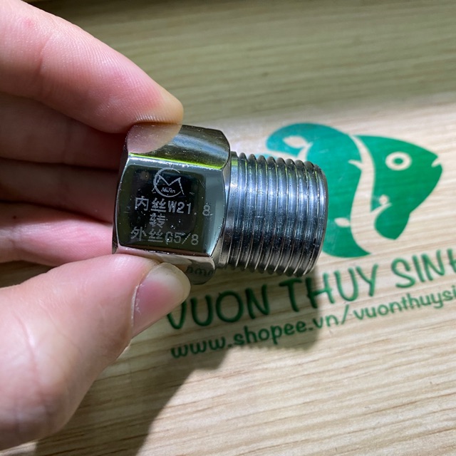 Đầu chuyển ren cho bình CO2 từ W21.8 sang chuẩn ren G5/8