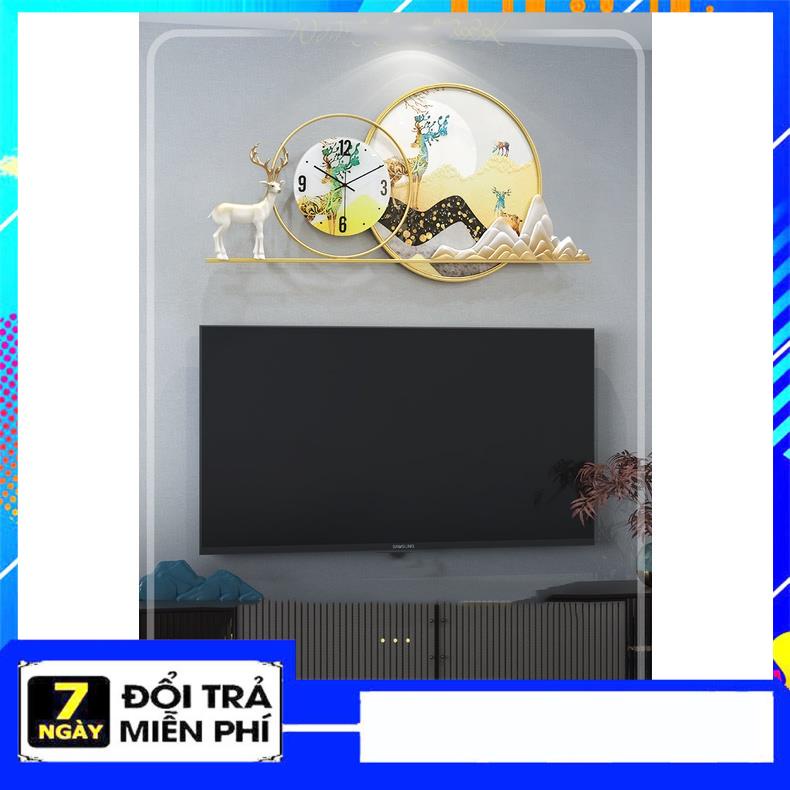 Đồng Hồ Treo Tường, Đồng Hồ Trang Trí Decor Vòng Mã Hươu Vượt Núi mã m011
