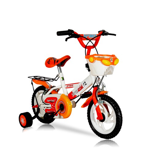 xe đạp bé trai từ 3-6 tuổi màu cam trắng có chuông bánh 12 inch (14 inch) nhiều mẫu tùy chọn