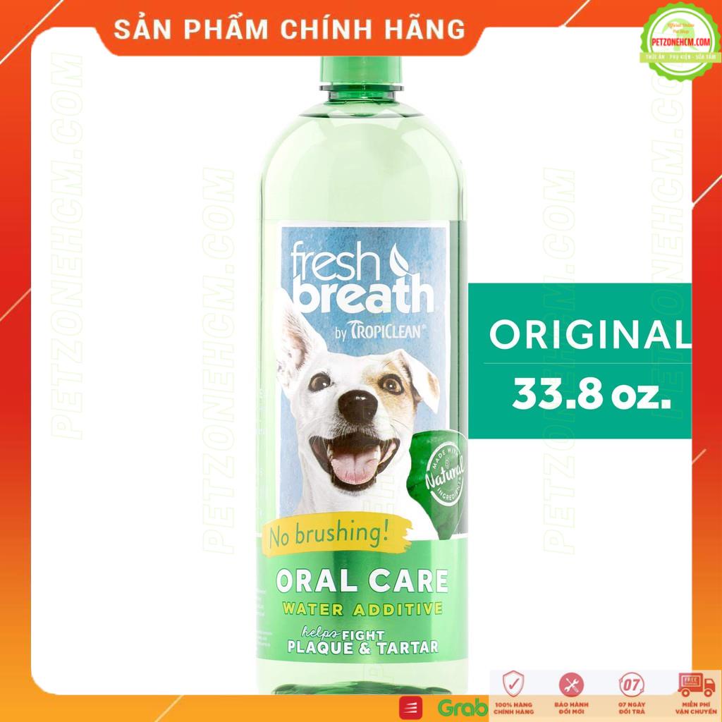 473ml - Nước vệ sinh răng miệng Tropiclean 💥 FREESHIP 💥 Fresh Breath Oral Care Water Additive 473ml | đủ vị cho chó mèo
