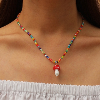 Vòng cổ hợp kim mặt hình nấm thời trang Bohemian