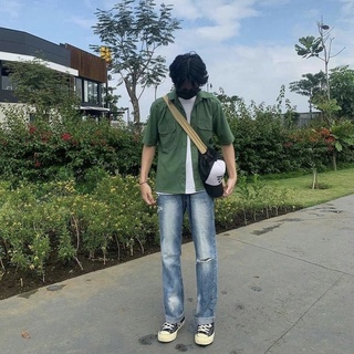 Áo sơ mi kaki tay ngắn và dài 2hand unisex nam nữ