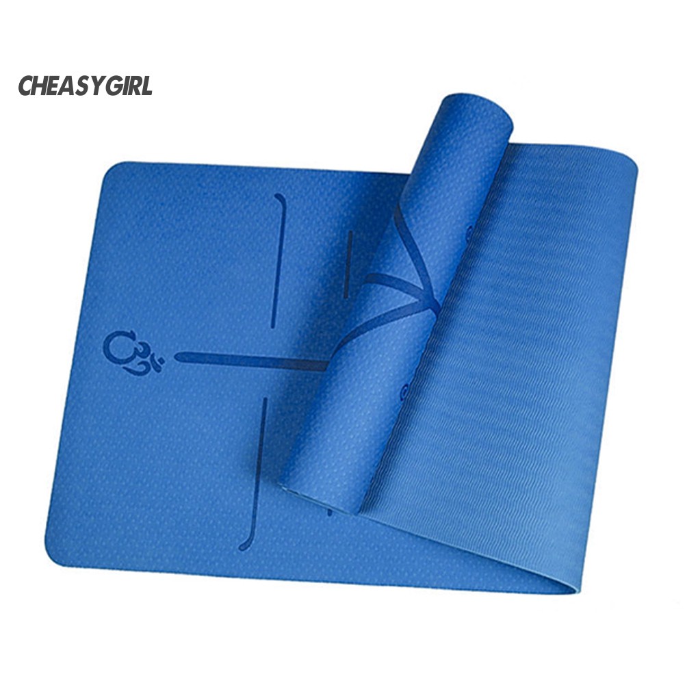 ♤CH TPE Eco-Friendly Waterproof Position Line Gymnastics Fitness Yoga Mat Cushion