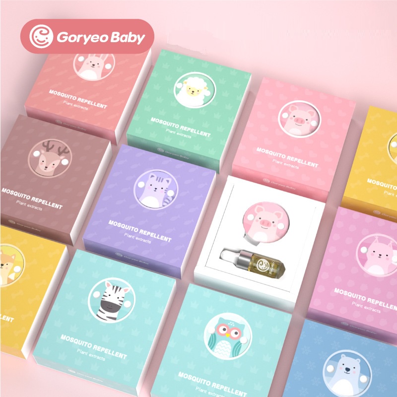 Kẹp đuổi muỗi chính hãng Goryeo Baby Hàn Quốc [Hình dễ thương, kèm tinh dầu]