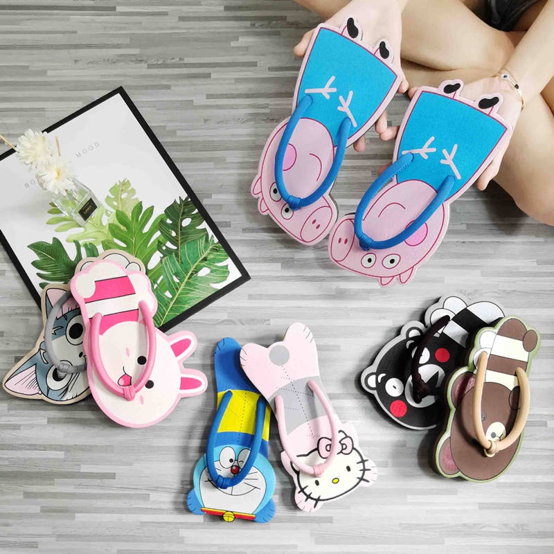 Đôi dép vui nhộn Dép Xỏ Ngón Chống Trượt Phong Cách Hàn Quốc Cho Nữ