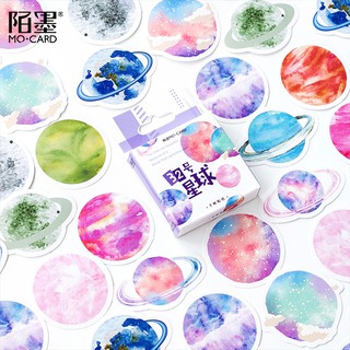 Hộp 45 Nhãn dán sticker Hành tinh tím trang trí sổ tay bullet journal M124