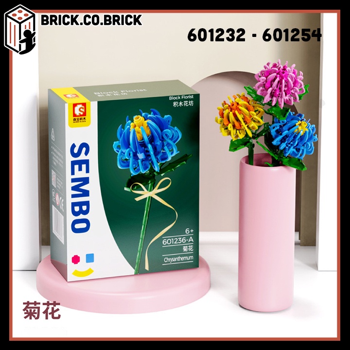 Đồ Chơi Các Loại Hoa Nhỏ Đáng Yêu trang trí bàn học Lắp ráp Trưng bày Lọ hoa Flower Boutique 601232- 601255