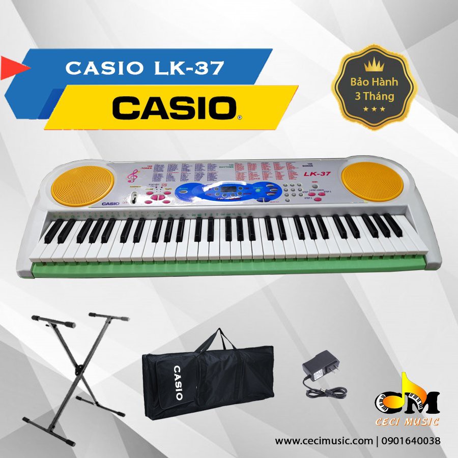 Combo Đàn Organ Casio LK37 full phụ kiện chân đàn + bao đàn. Like new 90%, bảo hành 3 tháng. Hàng nội địa Nhật Bản