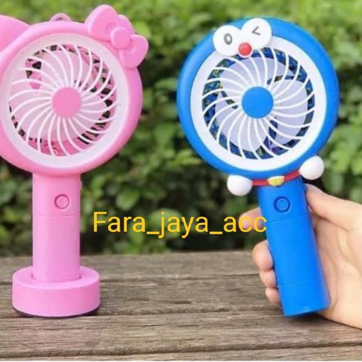 Quạt Mini Kèm Đèn LED Họa Tiết Hoạt Hình Dễ Thương ✔